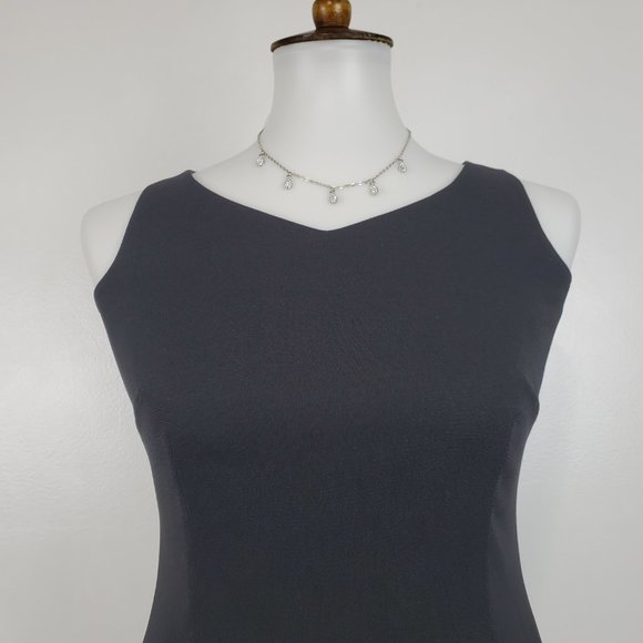 Villager Liz Claiborne Petite Classic Timeless Black Sleeveless Career Dress 4P - Picture 2 of 14